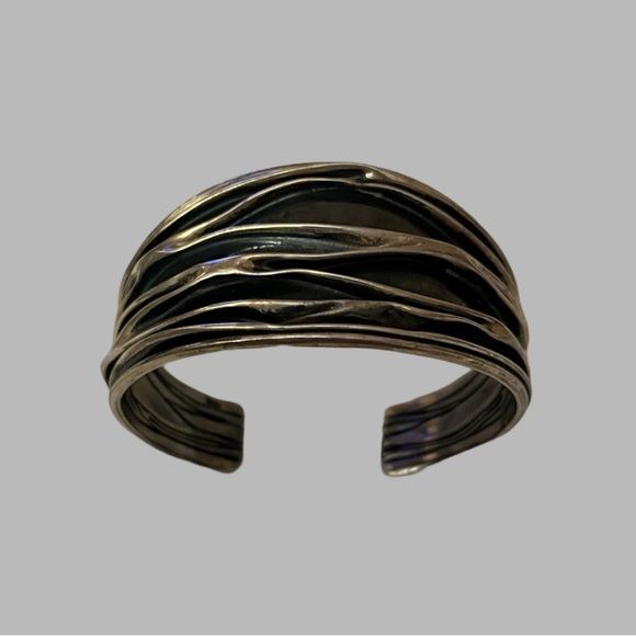 Artisan Designed Modern Sterling Silver Cuff Bracelet - Picture 7 of 12